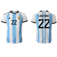 Argentina Lautaro Martinez #22 Hjemmebanetrøje VM 2022 Kortærmet